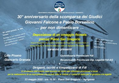 AGRIGENTO – Fratelli d’Italia in memoria delle vittime di mafia